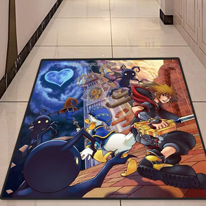 Alfombra de suelo 3D de <span class=keywords><strong>Manga</strong></span> de Anime, alfombrilla de puerta de tarjeta de juego personalizable con altura de pila de felpa hecha a máquina, manta de área de marca colorida - Product Image 2