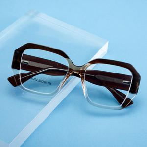 Montures de lunettes œil-de-chat 87202 anti-lumière bleue en acétate TR90, monture complète, design unisexe bicolore - Product Image 2