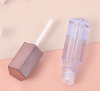 Tube de brillant à lèvres transparent en PP avec couvercle à clapet, flacon cosmétique, sous-emballage, vente en gros, tube de rouge à lèvres vide