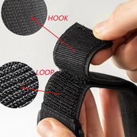 Sangle de fixation élastique auto-adhésive à boucle croisée pour câbles, en polyester/nylon, pour l'organisation des cordons