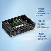 Mini PC Industri X86 dengan J6412 4-core, Tiga Layar, 4*COM RS232/485, Terminal Layanan Mandiri/Pengontrol Signage Digital