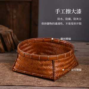 Handmade <b>Bamboo</b> Woven <b>Basket</b> Rectangle Kitchen Storage Fruit <b>Basket</b> For Neatening And Gifting - Product Image 4