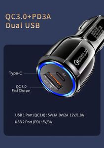 ที่ชาร์จในรถยนต์ 30W USB A+C ชาร์จเร็ว PD USB QC3.0 สำหรับโทรศัพท์มือถือ ขายดี - Product Image 4