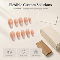 YD42 Kaixin – Faux ongles à presser longs, amande, rose nude, brillants, en ABS, couvrance totale, réutilisables, personnalisables – Vente en gros