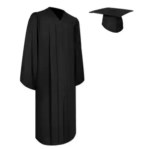 Vestido de graduación de algodón de la mejor calidad 2024 con gorra
