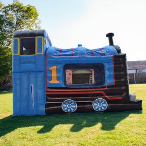 Château gonflable en gros à vendre, château gonflable bleu Thomas le petit train, château gonflable en PVC avec toboggan combiné, dessin animé - Product Image 3