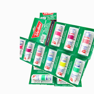 Productos calientes Inhalador nasal <span class=keywords><strong>de</strong></span> doble barra Menta 6 piezas/hoja Tailandia Aspirador antifatiga Inhalador nasal - Product Image 4