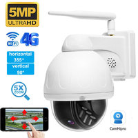 Kamera CCTV Dome IP Keamanan Luar Ruangan Camhi 2.5" 2.4g 5g Wifi 4G Ptz Metal 5MP Ai Pelacakan Otomatis Zoom Optik 5X 8MP 4K