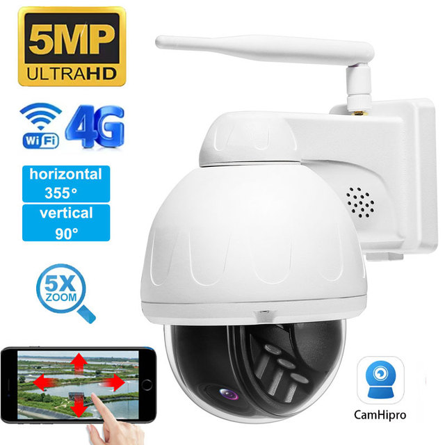 Camhi 2.5" 2.4g 5g Wifi 4G Ptz Metal 5MP CCTV Ai Auto Tracking 5X Optical Zoom Outdoor Security IP Dome Camera 8MP 4K