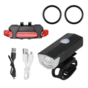 Vendite calde mtb bike light anteriore posteriore e posteriore led USB ricaricabile impermeabile mountain bike light set