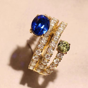 Anello a Spirale Multistrato con Design Blu, Anello Classico da Dito per Donne - Product Image 5