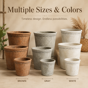 Pots de jardin de grande taille de qualité commerciale, finition antique, style rustique en terre cuite, pots décoratifs résistants aux intempéries pour les hôtels - Product Image 4