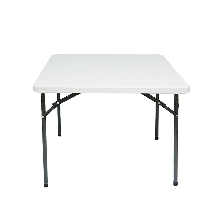 Hot selling white blow molded HDPE outdoor simple folding table portable table square folding square table