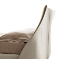 Lit double king size 1,8 m, cadre en bois de pin, style italien minimaliste moderne, chambre principale, grand lit avec revêtement en cuir, design de créateur