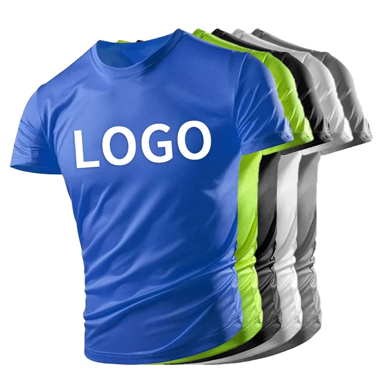 Hot Selling Custom Logo Hoge Kwaliteit 100% Katoen Plus Size Zwart Sport Running T Shirt Voor Mannen