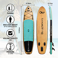 Planche de paddle gonflable à effet bois, SUP tout usage directement de l'usine avec accessoires complets, certifiée CE