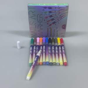 Offre Spéciale – Stylo de vernis à ongles gel couleur unie, 12 couleurs, 0,5 mm, séchage rapide, pour décoration d'ongles 3D, marqueurs portables pour nail art - Product Image 5