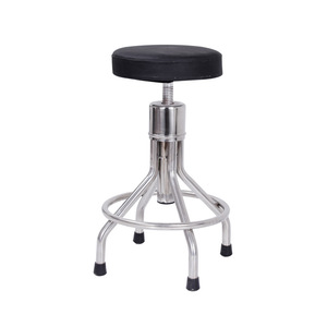 Taburete redondo de acero inoxidable Mu Zixing 304, silla de taller de laboratorio con altura ajustable - Product Image 1