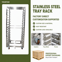 Rak Troli Loyang Roti Stainless Steel Komersial OEM ODM untuk Penggunaan di Hotel, Restoran, dan Dapur