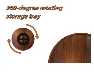 Plateau à salade moderne en bois Boîte en pin Conception de bateau pour bonbons et biscuits Plateau à repas rotatif à 360 ° Plateau à dîner <span class=keywords><strong>Pate</strong></span> - Product Image 3
