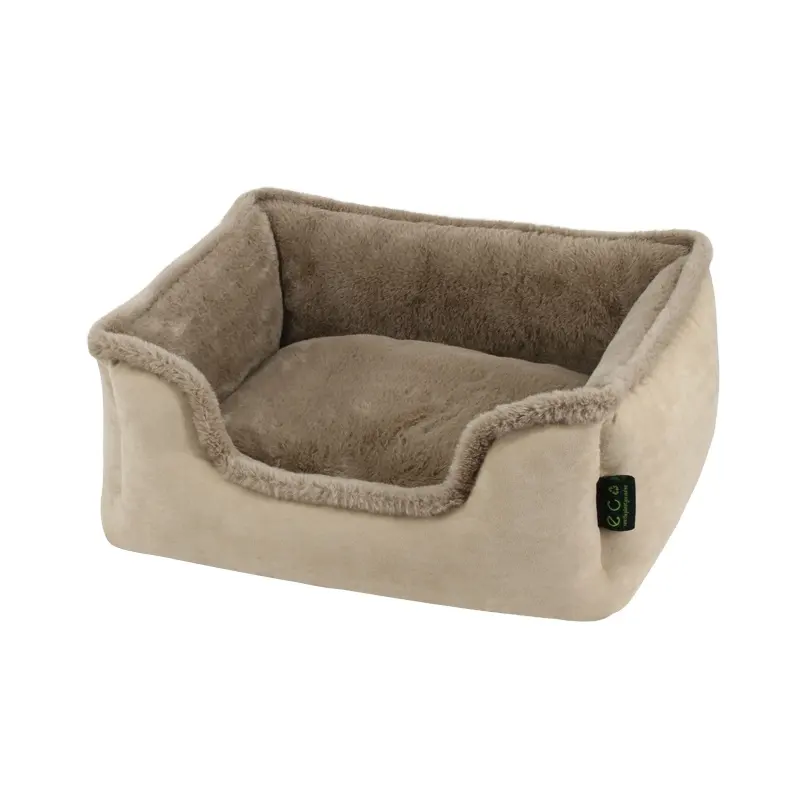 Bobbypet cama de luxo para animais, cama quente para cachorros e gatos de estimação, tecido 100% rpet, com almofada, capa removível, venda quente