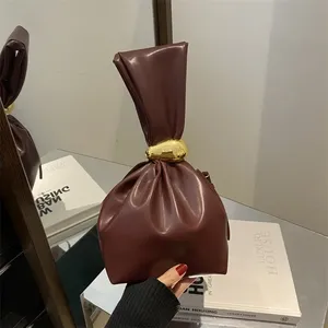 Bolso de Mano Tipo Cubo de Piel Sintética Plisada, Resistente al Agua, con Forro de Poliéster, Elegante y Pequeño, para Mujer, Ideal para Fiestas y Cenas - Product Image 1