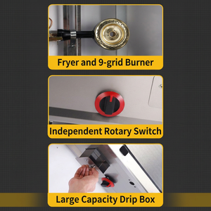 Gas Combined Griddle <b>Fryer</b> Independent Temperature Control Teppanyaki Deep <b>Fryer</b> For Street Food Stall - Product Image 5
