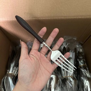 304 Stainless Steel <b>Knife</b> <b>Fork</b> <b>Spoon</b> <b>Set</b> With Wood Handle Dishwasher Safe For Catering Western Restaurant Use - Product Image 3
