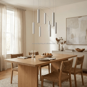 Lampu Gantung Silinder Hitam Desain Seni Simbiosi Italia Kustom, Lampu Chandelier Tabung LED Tanpa Kabel untuk Restoran - Product Image 4