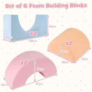Factory Playroom Kids Furniture Multi Color Soft Sponge <b>Sofa</b> 6 Piece Crawl & Climb <b>Foam</b> Play Set Climbing Blocks Soft Toy Gym - Product Image 2