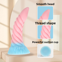 Dildo en silicone liquide en forme de tire-bouchon serpentin