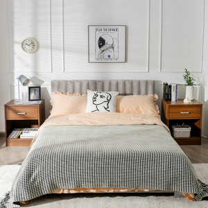 Moderno DB Juego de 2 Mesitas de noche de madera Gabinete abierto y cajón de almacenamiento para panel de dormitorio Estilo de madera para apartamentos - Product Image 2
