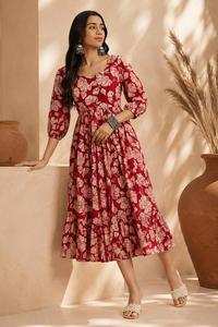 Trips and Outdoor Gatherings Women's <b>Bohemian</b> Floral <b>Dress</b> <b>Summer</b> Casual Party Outfit for Vacation Beach - Product Image 4