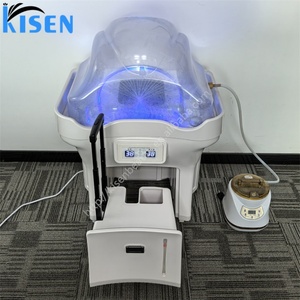 Kisen 70cm/80cm Height Adjustable Portable Shampoo Basin Removable Head Spa Bac with 2 Storage Tanks <b>Led</b> <b>Light</b> Sauna Machine - Product Image 4