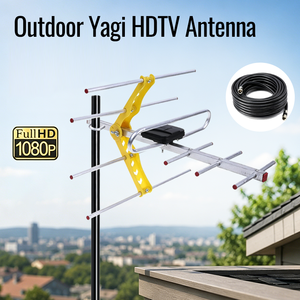 <span class=keywords><strong>Antenne</strong></span> Yagi HDTV 1080P extérieure avec <span class=keywords><strong>câble</strong></span> de 10 m, portée de 60 milles, signal stable, <span class=keywords><strong>antenne</strong></span> <span class=keywords><strong>TV</strong></span> numérique Yagi pour chaînes locales gratuites - Product Image 1