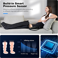 Oem portable 6 chambres médical pied et jambe 12v récupération de compression botte de compression d'air hanches masseur de jambes de bottes de compression