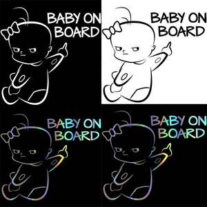 16*14cm pegatina <span class=keywords><strong>de</strong></span> coche bebé <span class=keywords><strong>a</strong></span> <span class=keywords><strong>bordo</strong></span> divertido coche calcomaní<span class=keywords><strong>a</strong></span> reflectante láser vinilo decoración pegatina coche Estilo negro plata Accesorios - Product Image 6