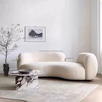 Ensemble de canapés Chesterfield en velours de luxe moderne, design incurvé, sectionnel, pour salon, hall d'hôtel, villa - Rembourrage en éponge