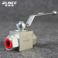 Vanne à boisseau sphérique hydraulique 3 voies KHB3K 31,5 MPa 500 bars, filetage BSP NPT, vanne inverseur hydraulique manuelle à 2 positions