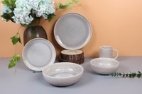 Ensemble de vaisselle en céramique 12 pièces, assiettes et bols