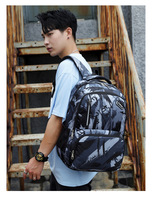 Sac à dos personnalisé Oxford respirant pour ordinateur portable, grande capacité, pour voyages en plein air, unisexe, pour étudiants, motif camouflage géométrique