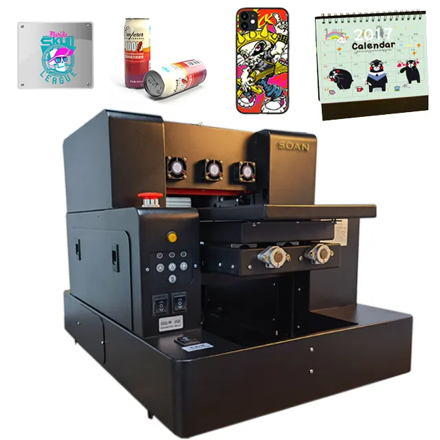 Impresoras Soan A3, máquina de impresión de etiquetas, impresora UV de inyección de tinta para bolígrafo, máquina de impresión de tarjetas de identificación adhesivas