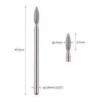 Machine de manucure électrique professionnelle, coupe-ongles 2.5mm en forme de flamme, diamant, cuticule, forets à ongles, 1 pièce