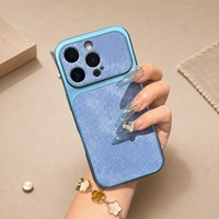 Étui de téléphone en cuir PU, motif denim, luxe, antichoc pour iPhone