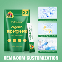 Poudre Super Green OEM/ODM à Marque Blanche avec Prébiotiques/Probiotiques, Enzymes Digestives, 30 Sachets de Mélange pour Boisson