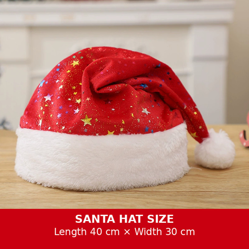 Chapeau de Noël estampillé or - Rouge