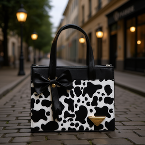 Bolso Cruzado Fana Fina Lara Vaca de Cuero Genuino Estilo Vintage para Dama con Correa Única, Forro de PU, Cierre, Diseño Geométrico e Impermeable con Cadenas - Product Image 2