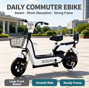 Estructura <span class=keywords><strong>de</strong></span> Acero 14 "   Bicicleta Eléctrica Urbana con Motor Trasero sin Escobillas <span class=keywords><strong>de</strong></span> 48V, Asistencia al Pedaleo, Batería <span class=keywords><strong>de</strong></span> Plomo-Ácido <span class=keywords><strong>de</strong></span> 13AH/15AH, Doble Suspensión y Sensor - Product Image 1