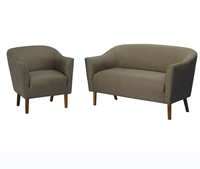 Fauteuil canapé en tissu 2 places avec pieds en bois fauteuil de loisirs pour salon