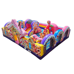 Château gonflable sur le thème du pays des bonbons avec toboggan, aire de jeux gonflable Sugar Rush, château gonflable Candyland - Product Image 1